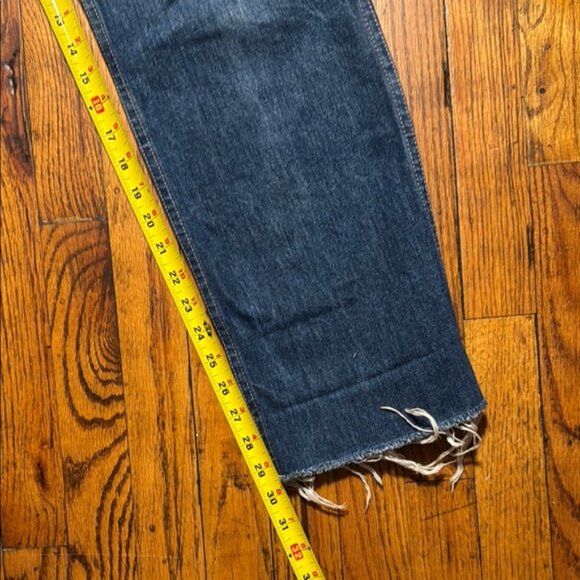 CALVIN KLEIN VTG Women's Blue Jeans High Rise‎ Straight Leg Frayed Hem Size 30 - Picture 11 of 13